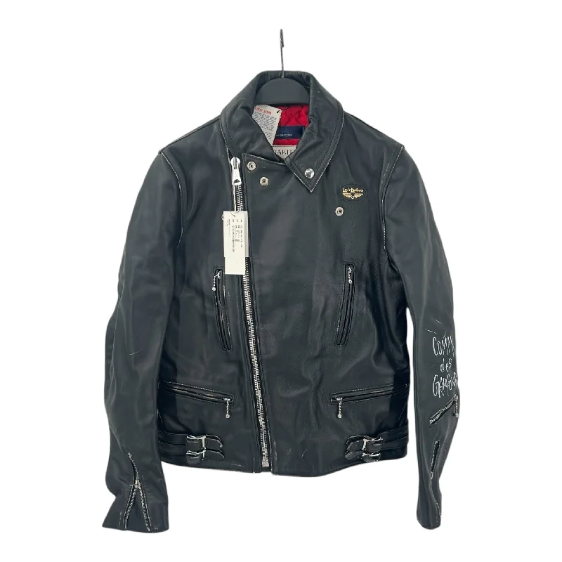 Hooded Men Jackets with Drawstrings for Adjustable FitCOMME des GARCONS/LewisLeathers/Riders Jkt (W)/38/Black/Cowhide