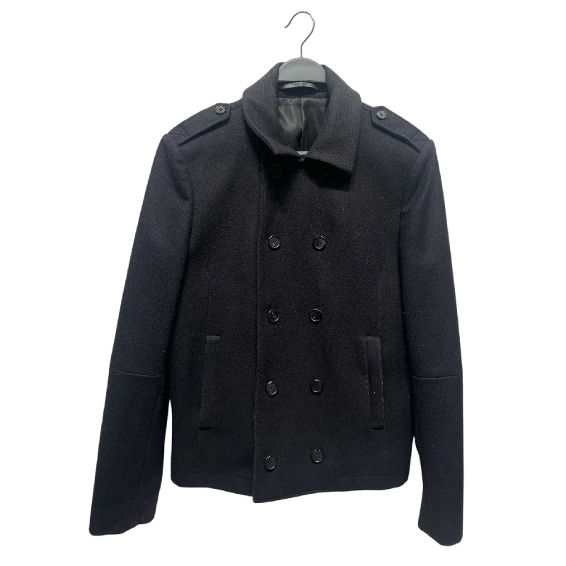 Waterproof Men Jackets with Removable Hoods for Outdoor AdventuresAll Saints/Peacoat/L/Wool/BLK/Cohen Wool Blend Peacoat