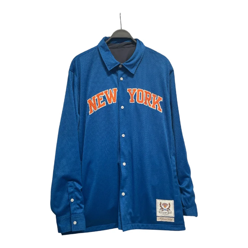 Zip - Up Men Jackets with Multiple Pockets for FunctionalityKITH/Windbreaker/XL/Polyester/NVY/Graphic/navy knicks letter