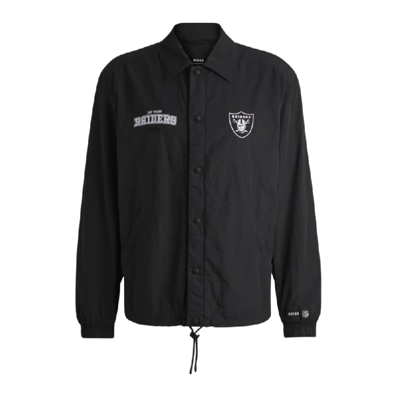 Slim - Fit Men Jackets to Enhance Your PhysiqueBOSS x NFL water-repellent jacket with embroidered branding