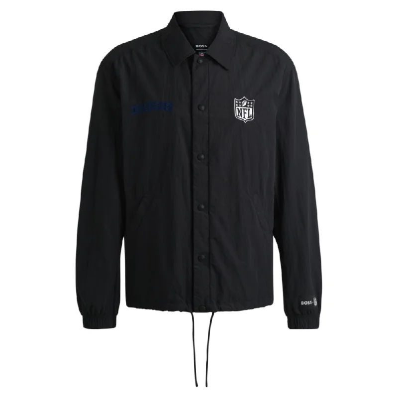 Double - Breasted Men Jackets for a Sophisticated AppearanceBOSS x NFL water-repellent jacket with embroidered branding