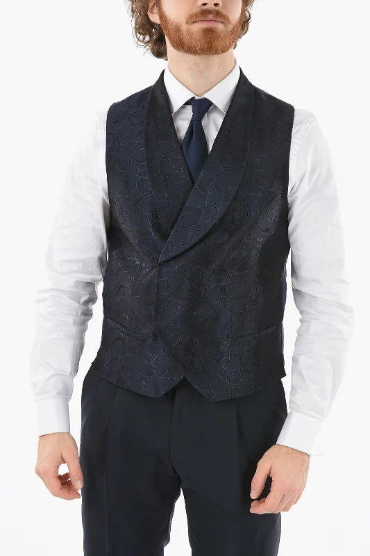 Reflective Men Jackets for Nighttime VisibilityCorneliani CC COLLECTION Embroidered CERIM. RESET Waistcoat with Hidden