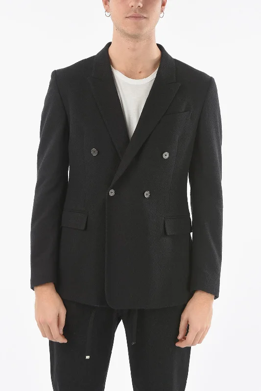 Bomber Men Jackets with Ribbed Cuffs and Hem for a Classic StyleCorneliani CC COLLECTION Peak Lapel RESET Double-Breasted Blazer