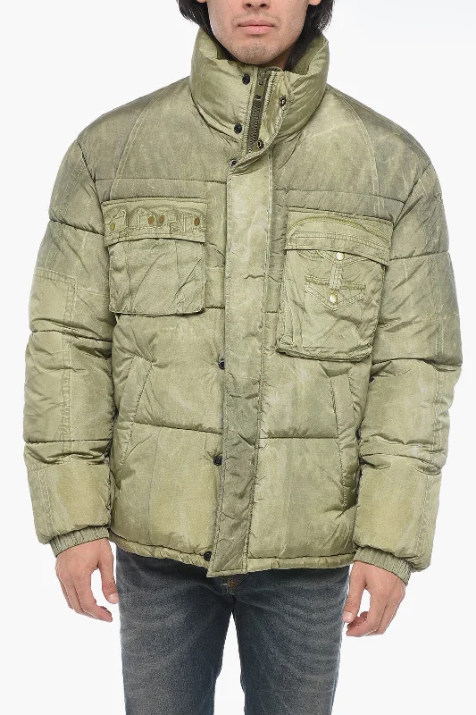 Slim - Fit Men Jackets to Enhance Your PhysiqueDiesel W-ROLFFUS Down Jacket with Trompe L' Oeil Print