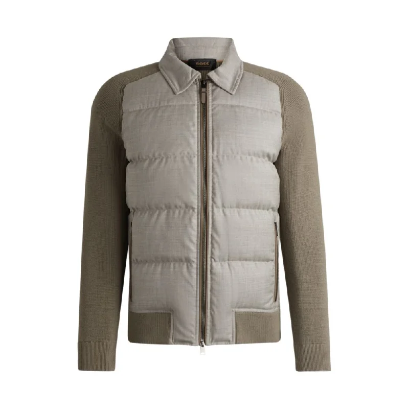 Slim - Fit Men Jackets to Enhance Your PhysiqueHybrid jacket with goose down and feather filling