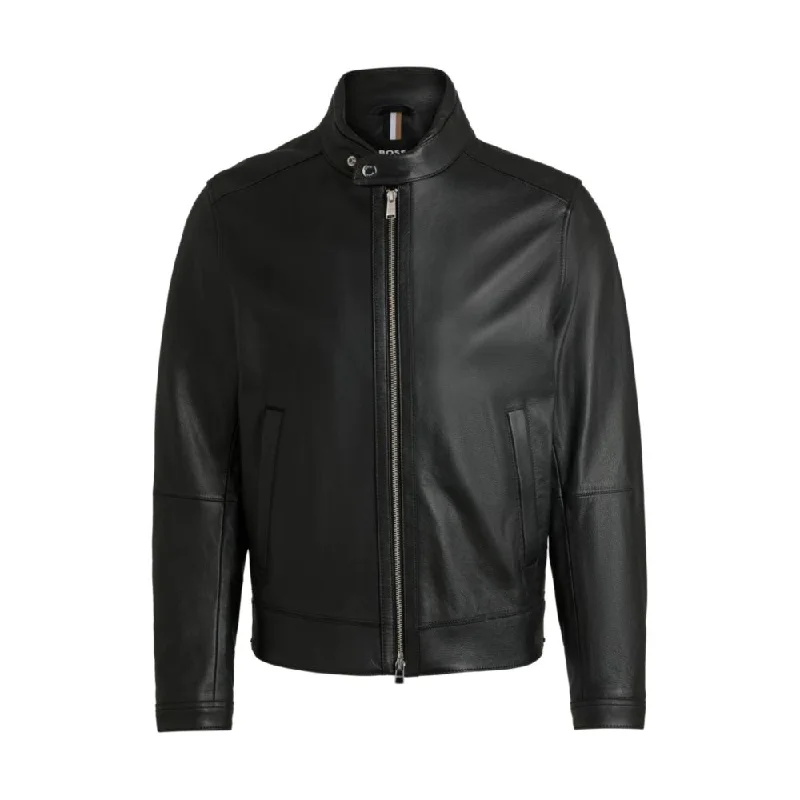 Tech - Fabric Men Jackets with Breathable Panels for Active LifestylesRegular-fit jacket in grained leather