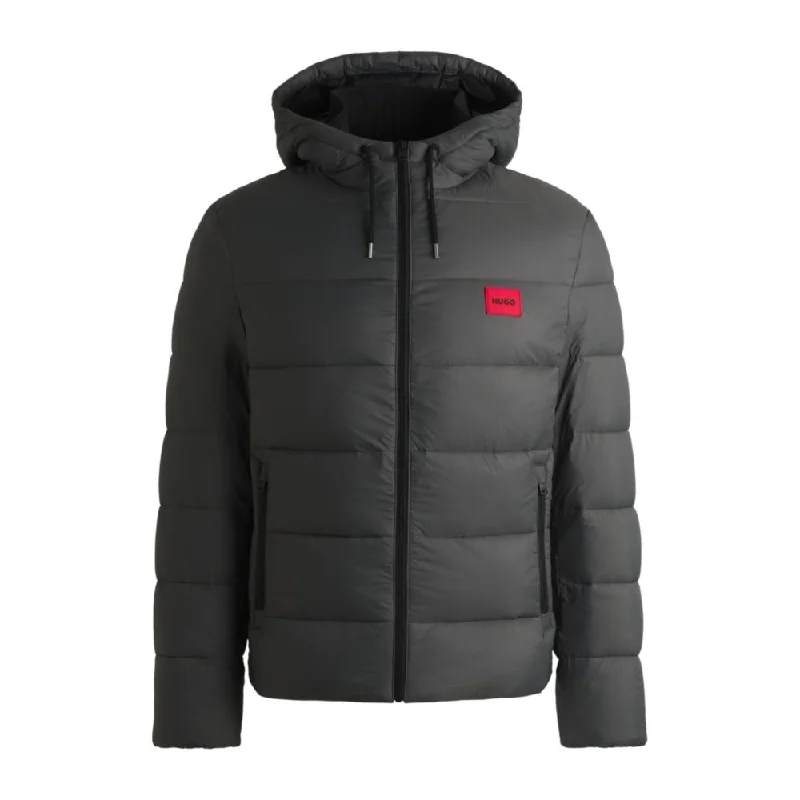 Bomber Men Jackets with Ribbed Cuffs and Hem for a Classic StyleSlim-fit water-repellent puffer jacket with logo trim