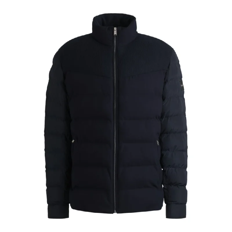 Hooded Men Jackets with Drawstrings for Adjustable FitWater-repellent jacket in mixed materials