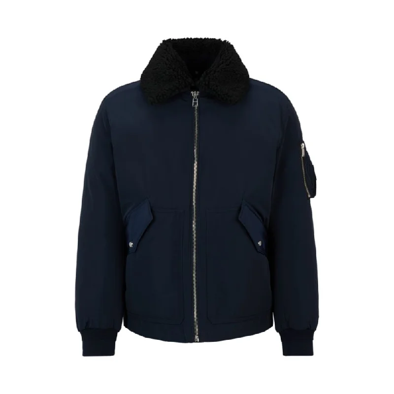 Denim Men Jackets with Embroidered Patches for a Personal TouchWater-repellent jacket with faux-fur collar