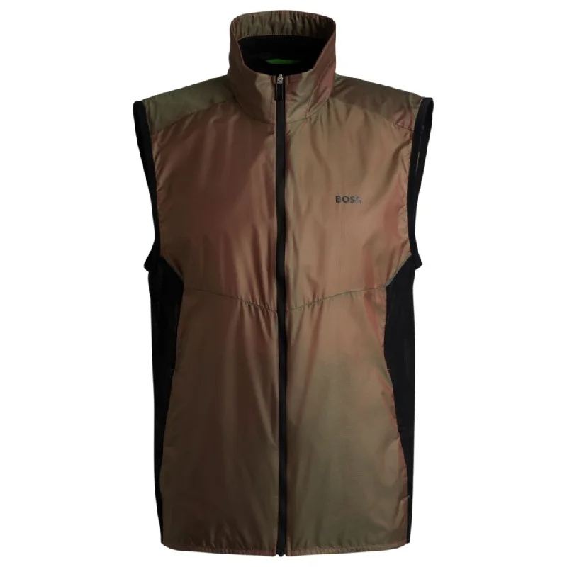 Color - Blocked Men Jackets for a Fashion - Forward LookWater-repellent packable gilet in iridescent ripstop material