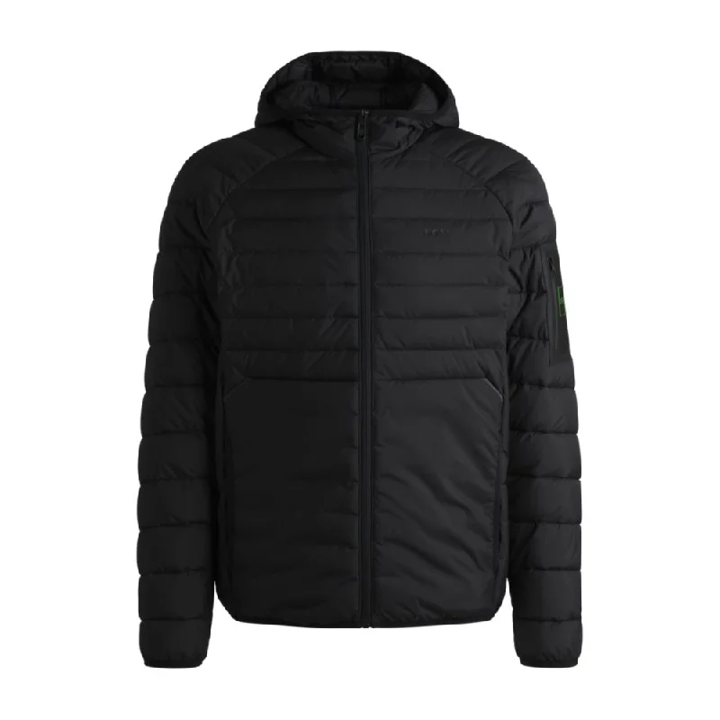 Packable Men Jackets for Easy Storage and TravelWater-repellent padded jacket with decorative reflective details