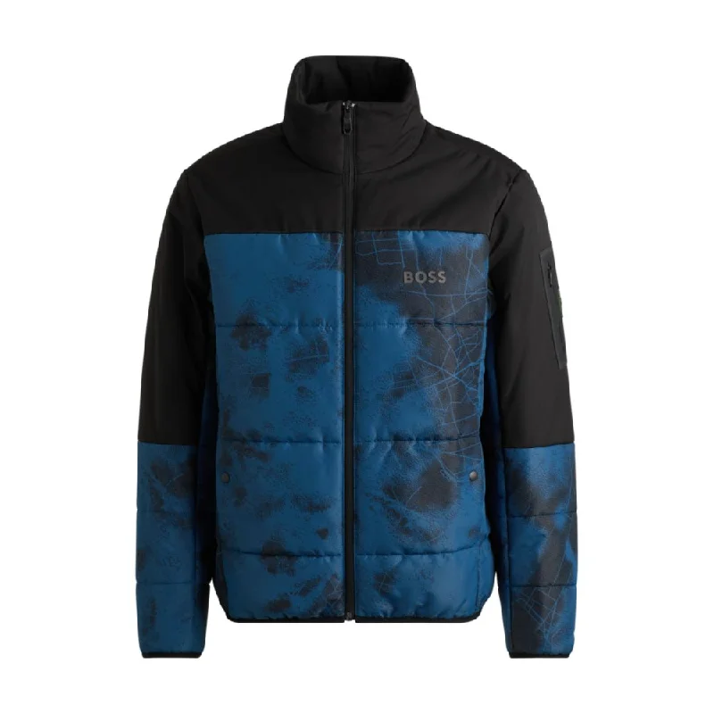 Faux Fur - Lined Men Jackets for a Cozy and Stylish LookWater-repellent puffer jacket with logo print