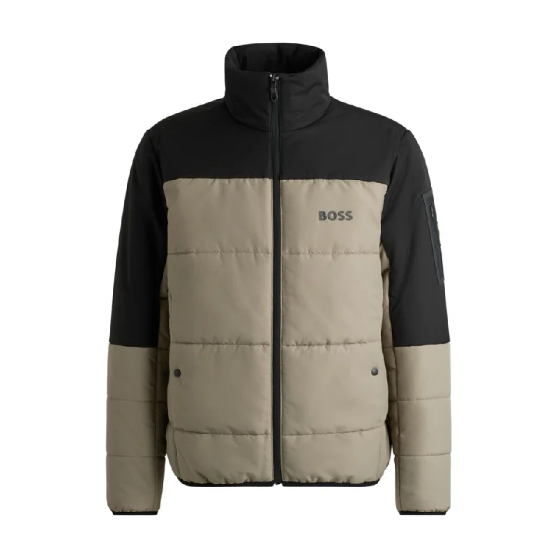 Reflective Men Jackets for Nighttime VisibilityWater-repellent puffer jacket with logo print