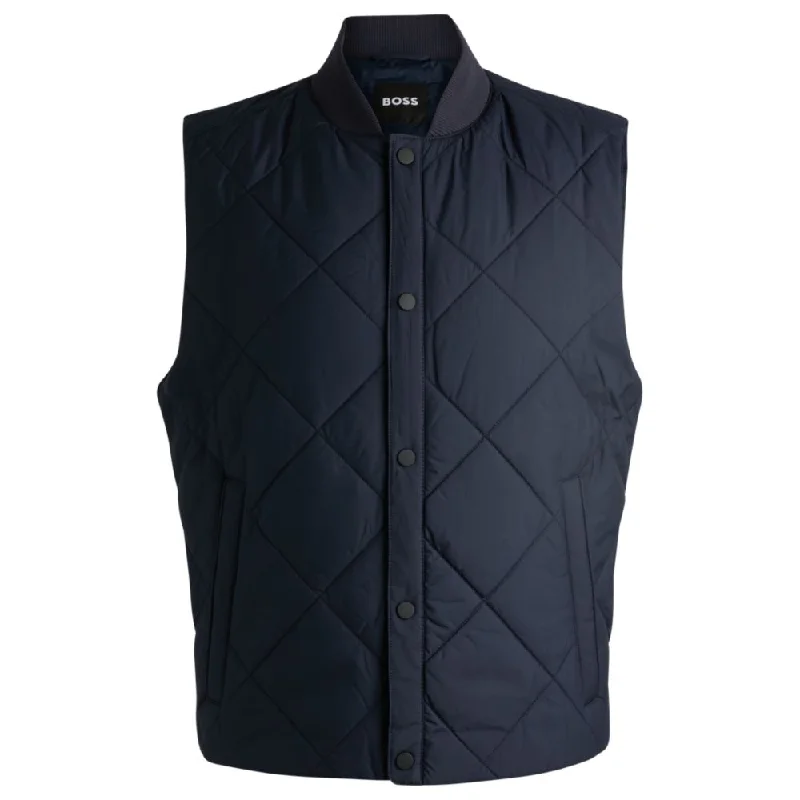 Hooded Men Jackets with Fleece - Lined Collars for Extra WarmthWater-repellent regular-fit gilet with diamond quilting