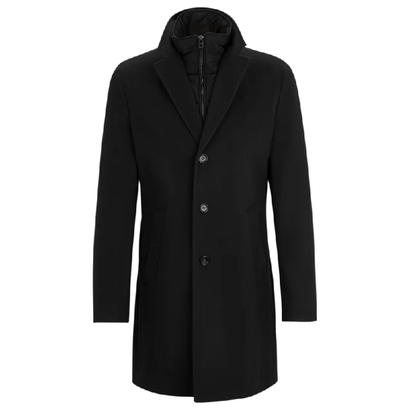 Color - Blocked Men Jackets for a Fashion - Forward LookWool-blend coat with zip-up inner