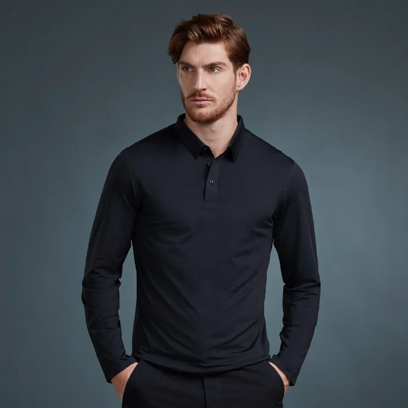 Men's jacquard woven polo shirts with intricate designsMen Polo with Pique Fabric for a Textured and Stylish OptionAll Rounder Polo Shirt Long Sleeve