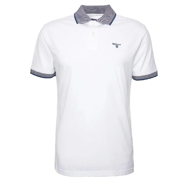 Men's ribbed cuffs and hem polo shirts for a textured lookMen Polo with Heathered Colors for a Subtle and Sophisticated LookBarbour Cornsay Polo Shirt White