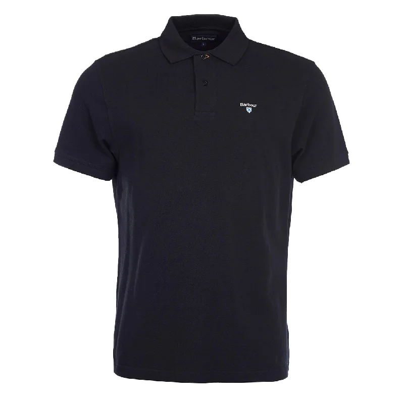 Men's quick - dry polo shirts for water sports activitiesMen Polo with Mother - of - Pearl Buttons for a Luxurious TouchBarbour Sports Polo Shirt Black