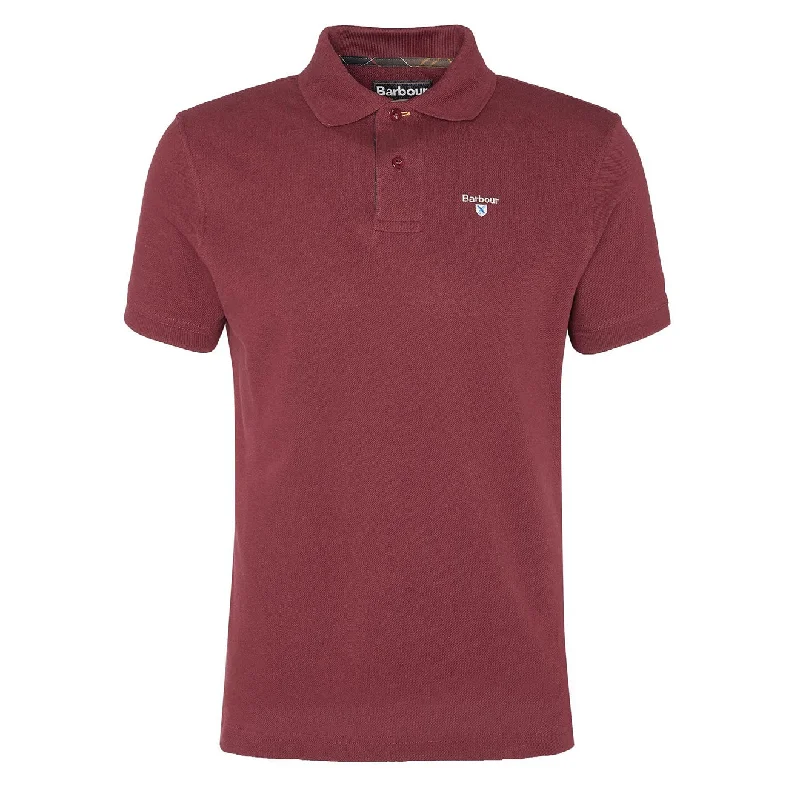 Men's breathable cotton blend polo shirts for summer outingsMen Polo with Embroidered Logos for a Branded LookBarbour Tartan Pique Polo Shirt Ruby