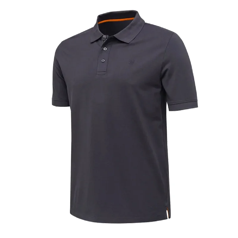 Men's stretchable athletic polo shirts for fitness workoutsMen Polo with Long - Sleeve Lengths for Cooler TemperaturesBeretta Corporate EVO Polo Ebony