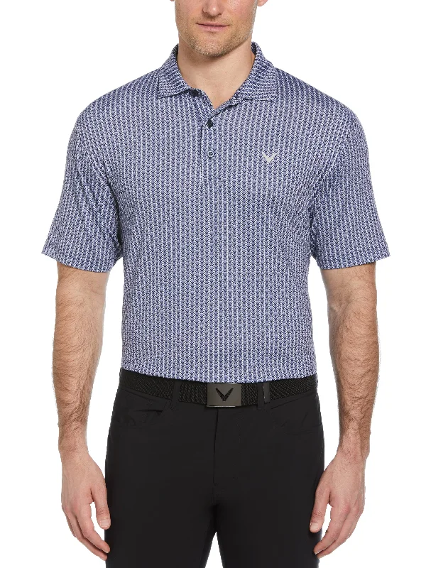 Men's quick - dry polo shirts for water sports activitiesMen Polo with Mother - of - Pearl Buttons for a Luxurious TouchBig & Tall Herringbone Print Polo