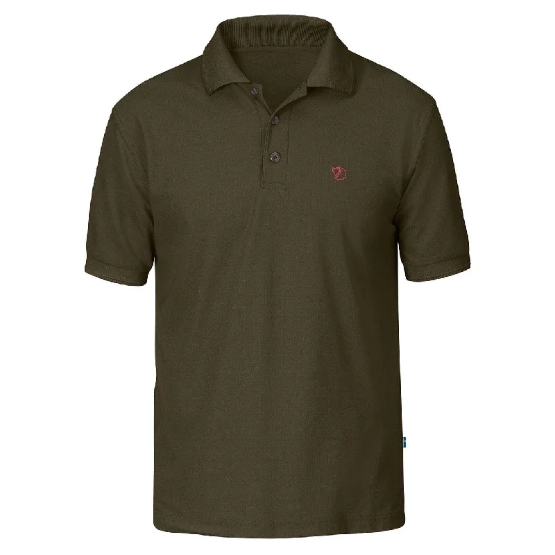 Men's jacquard woven polo shirts with intricate designsMen Polo with Pique Fabric for a Textured and Stylish OptionFjallraven Crowley Pique Shirt Dark Olive