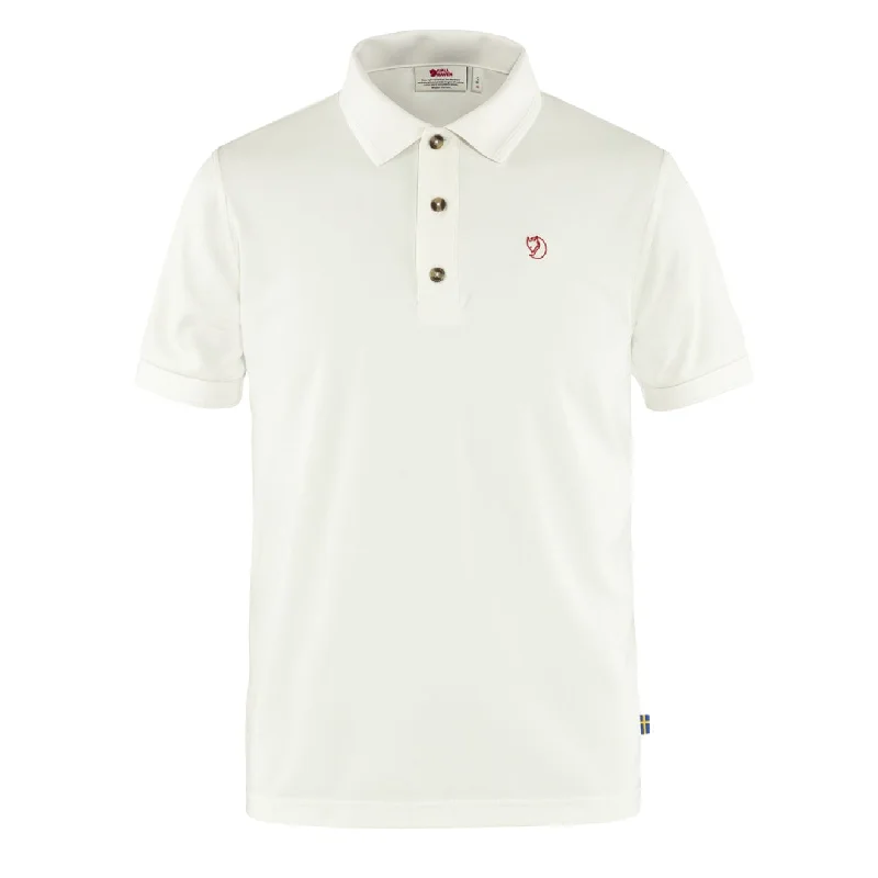 Men's ribbed cuffs and hem polo shirts for a textured lookMen Polo with Heathered Colors for a Subtle and Sophisticated LookFjallraven Crowley Pique Shirt White