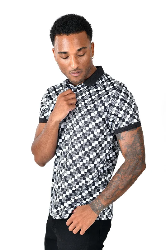 Men's vintage - inspired retro polo shirts with unique patternsMen Polo with Printed Patterns like Dots or StripesLet's play Polo Shirt