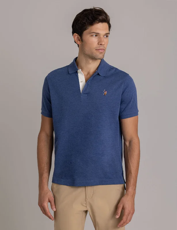 Men's two - tone stripe polo shirts with a preppy styleMen Polo with Stretch Fabric for Comfort and Freedom of MovementMULTI COLOR LOGO INTERLOCK POLO SHIRT