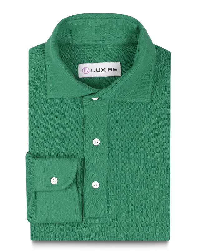 Men's plus size golf polo shirts in moisture wicking fabricMen Polo with Three - Button Plackets for a Traditional LookPolo Emerald Green