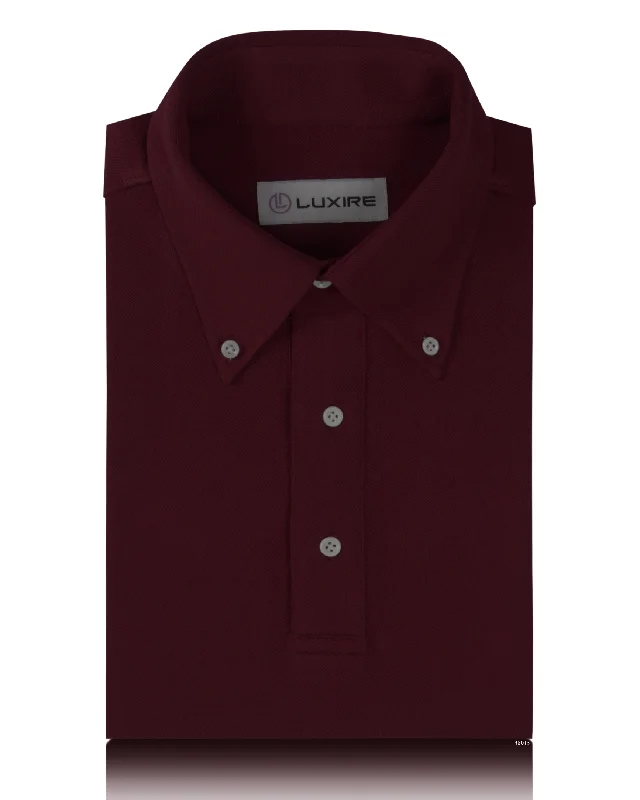 Men's plus size golf polo shirts in moisture wicking fabricMen Polo with Three - Button Plackets for a Traditional LookPlain Maroon Polo T-Shirt