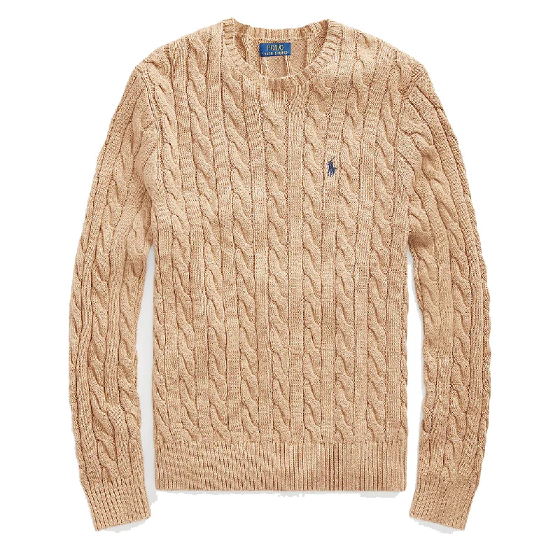 Men's jacquard woven polo shirts with intricate designsMen Polo with Pique Fabric for a Textured and Stylish OptionPolo Ralph Lauren Cable Knit Cotton Jumper Camel Melange