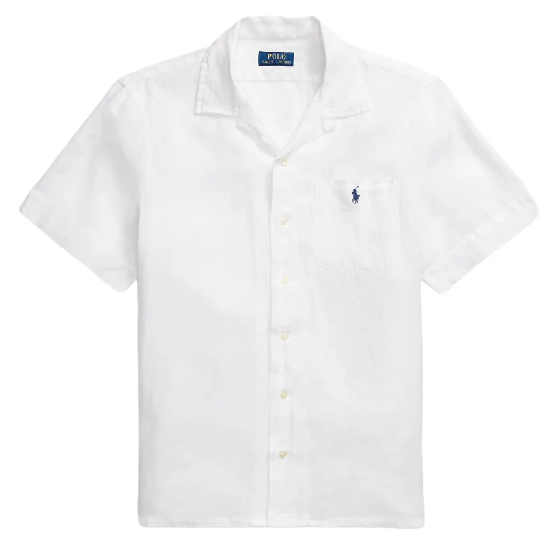 Men's high - collar polo shirts with a modern twistMen Polo with Anti - Pilling Properties for Long - Lasting QualityPolo Ralph Lauren Classic Fit Linen Camp Shirt White