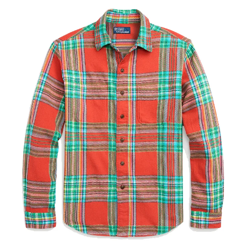 Men's UV - protected polo shirts for outdoor gardeningMen Polo with UV Protection for Outdoor UsePolo Ralph Lauren Classic Fit Plaid Flannel Workshirt Red/Green Multi