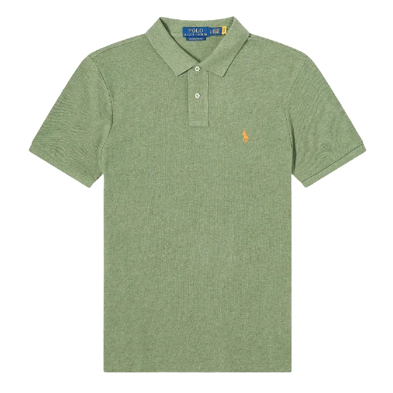 Men's quick - dry polo shirts for water sports activitiesMen Polo with Mother - of - Pearl Buttons for a Luxurious TouchPolo Ralph Lauren Custom Slim Fit Classic Polo Cargo Green Heather