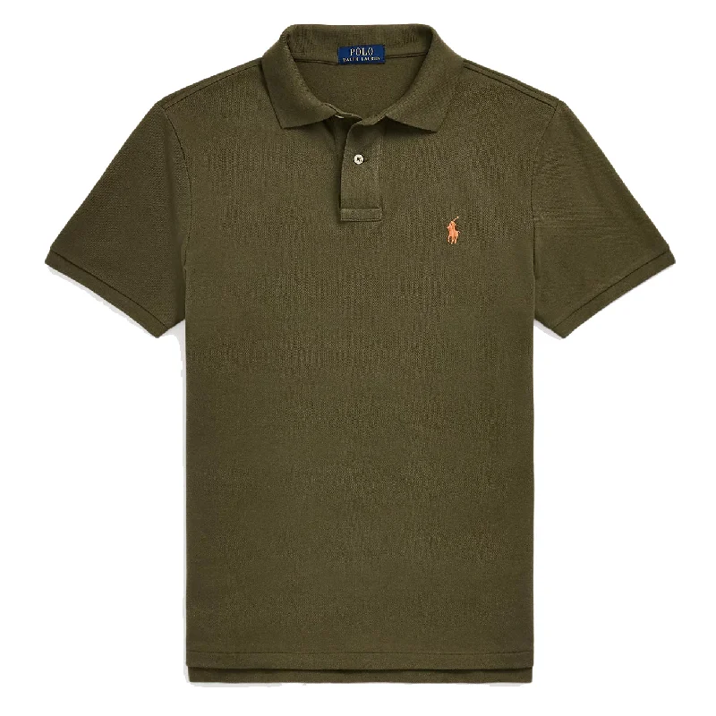 Men's high - collar polo shirts with a modern twistMen Polo with Anti - Pilling Properties for Long - Lasting QualityPolo Ralph Lauren Custom Slim Fit Mesh Polo Canopy Olive