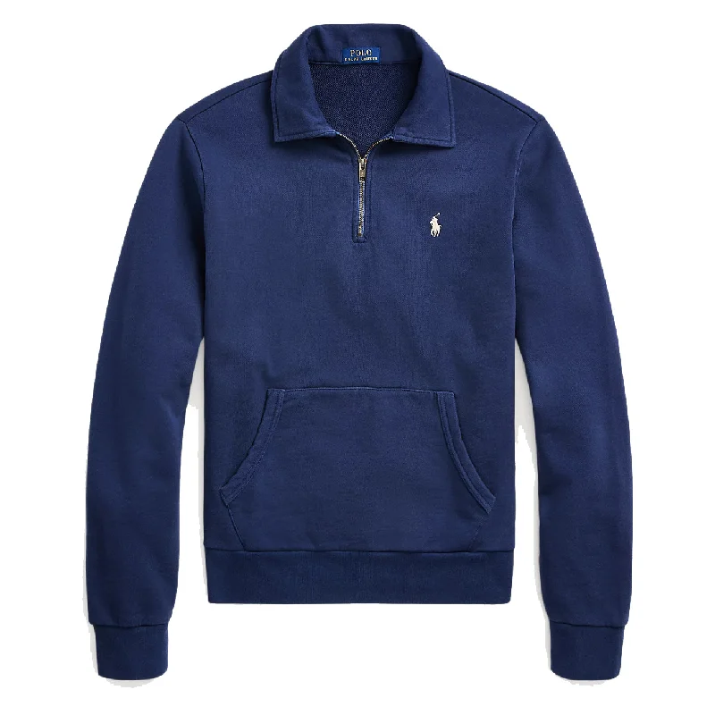 Men's breathable cotton blend polo shirts for summer outingsMen Polo with Embroidered Logos for a Branded LookPolo Ralph Lauren Loopback Fleece Quarter-Zip Sweatshirt Cruise Navy