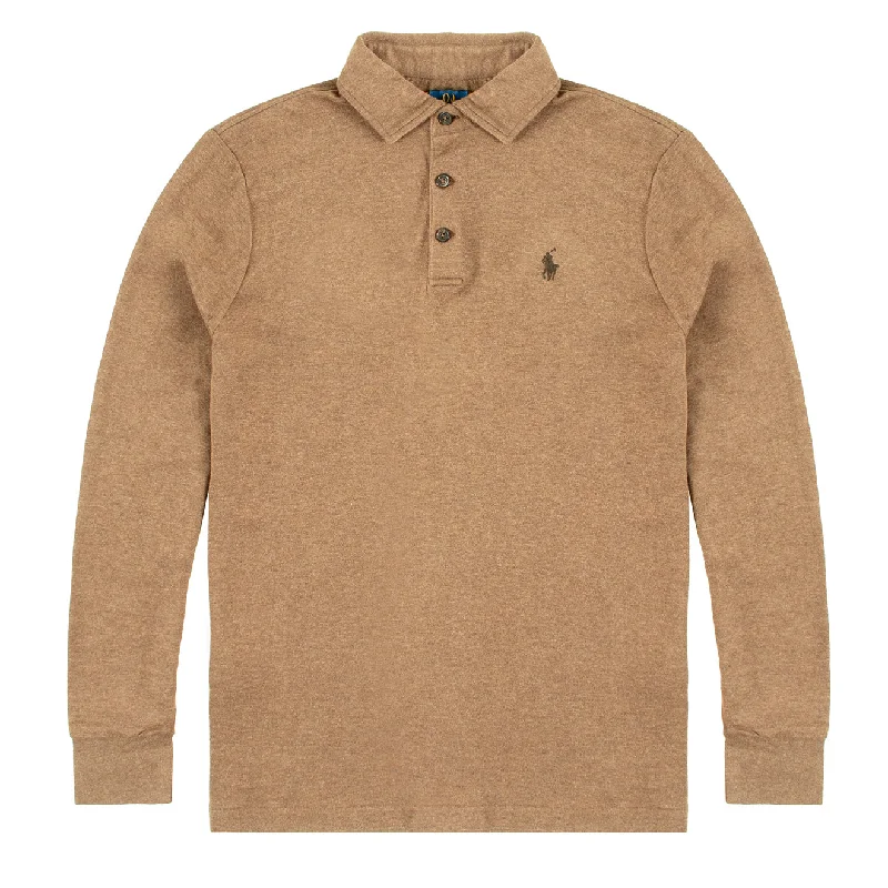 Men's high - collar polo shirts with a modern twistMen Polo with Anti - Pilling Properties for Long - Lasting QualityPolo Ralph Lauren Luxury Jersey Polo Shirt Nutmeg Brown Heather