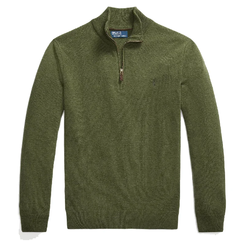 Men's jacquard woven polo shirts with intricate designsMen Polo with Pique Fabric for a Textured and Stylish OptionPolo Ralph Lauren Wool Half Zip Pullover Classic Olive Heather