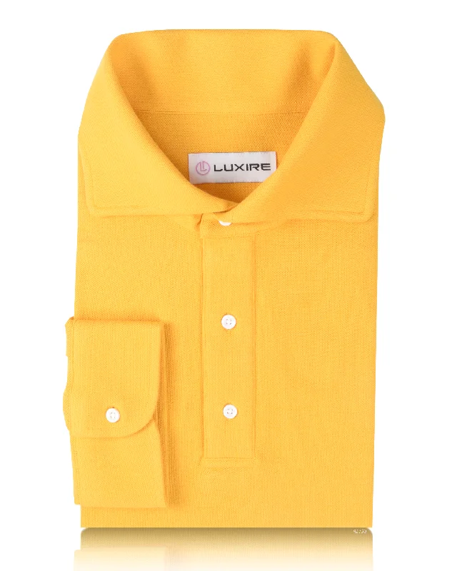 Men's reversible polo shirts with two different looksMen Polo with Contrast - Stitched Details for a Fashion - Forward AppearanceGolden Yellow Cotton Polo T-Shirt