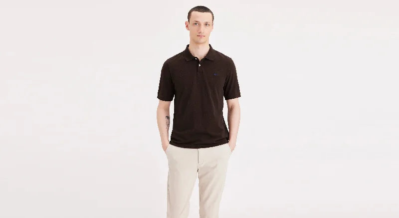 Men's color - block polo shirts with a bold fashion statementMen Polo with Adjustable Collars for a Custom FitRib Collar Polo, Slim Fit