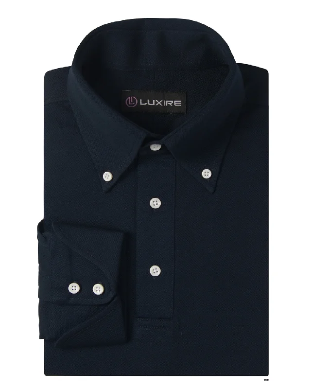 Men's quick - dry polo shirts for water sports activitiesMen Polo with Mother - of - Pearl Buttons for a Luxurious TouchMidnight Navy Polo T-shirt