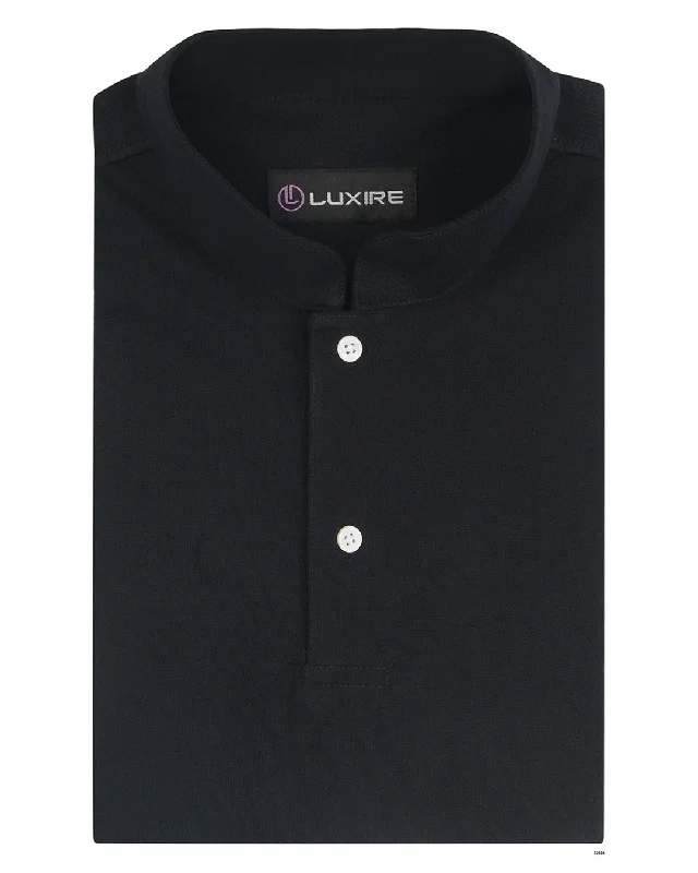 Men's jacquard woven polo shirts with intricate designsMen Polo with Pique Fabric for a Textured and Stylish OptionMetal Black Polo T-shirt