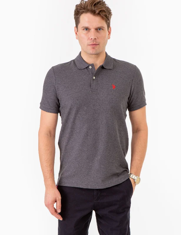 Men's long sleeve classic fit polo shirts with embroidered logosMen Polo with Ribbed Collars and Cuffs for a Classic StyleULTIMATE PIQUE SOLID POLO SHIRT