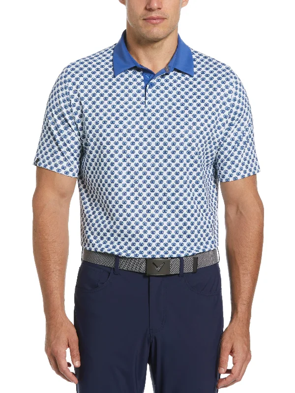 Men's formal - style silk blend polo shirts for special occasionsMen Polo with Moisture - Management Technology for DrynessMens View Master Print Golf Polo